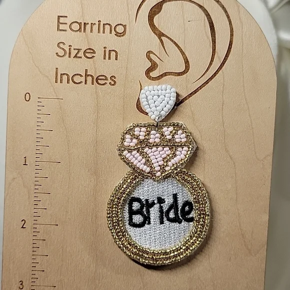Bridal Rice Bead Earrings - Picture 8 of 10